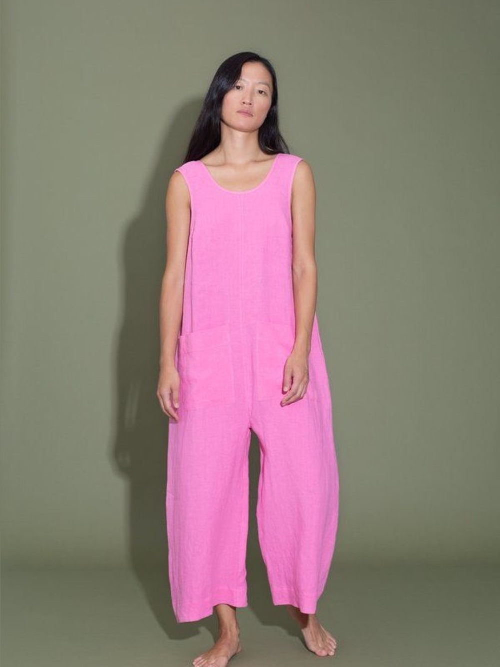 Ilana Kohn Milo Jumpsuit in Pink, 100% Linen